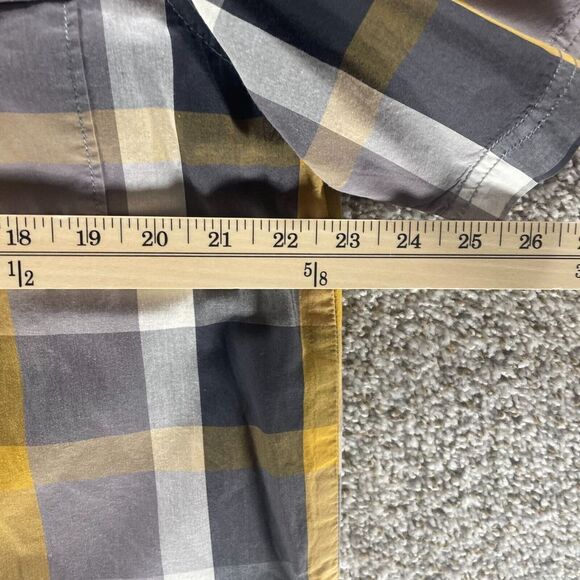 Harley Davidson Shirt Adult Medium Grey Yellow Plaid Dutton Up Casual Mens Patch - Picture 6 of 13